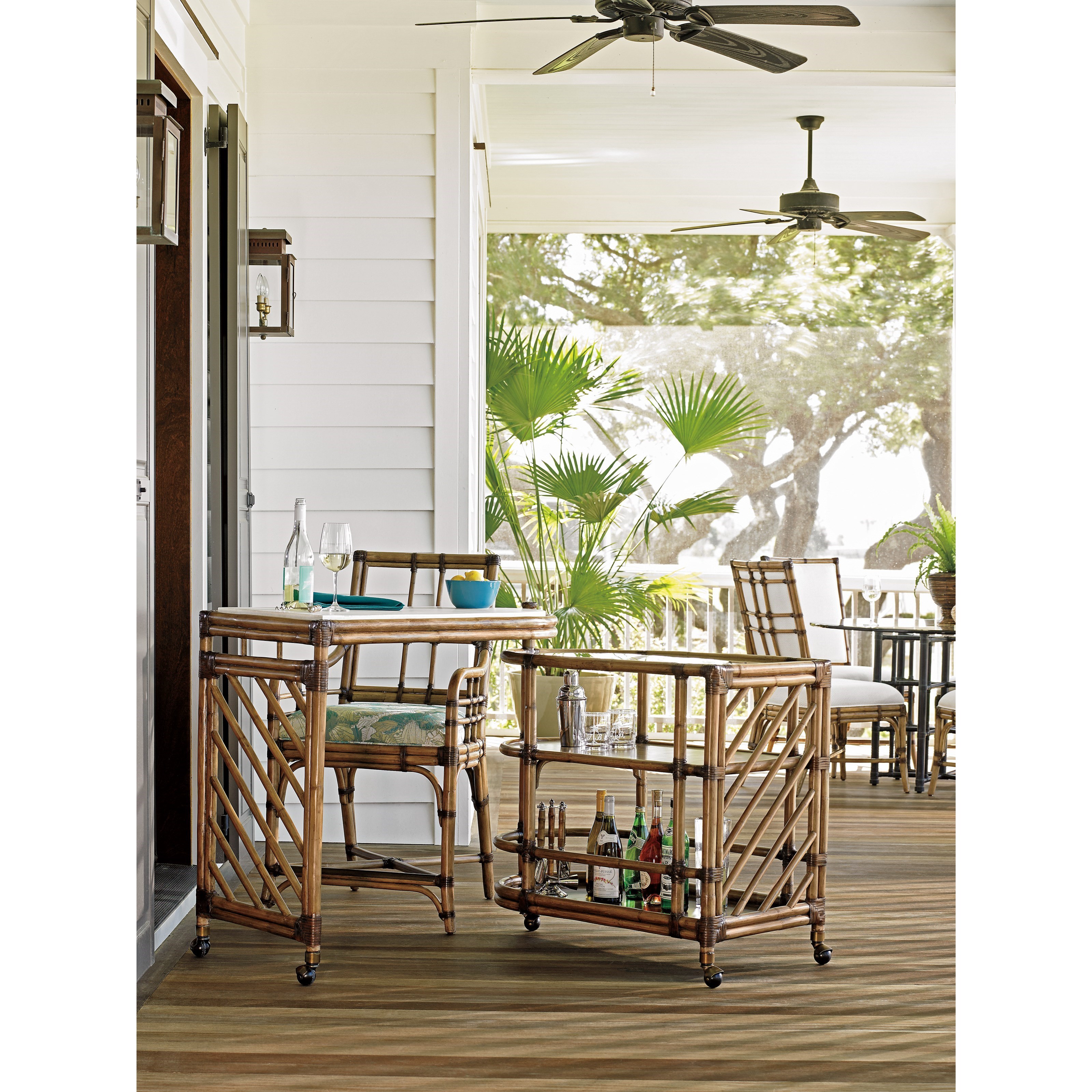 Tommy Bahama Home Twin Palms 558862 Cable Beach Nesting Bar Cart with